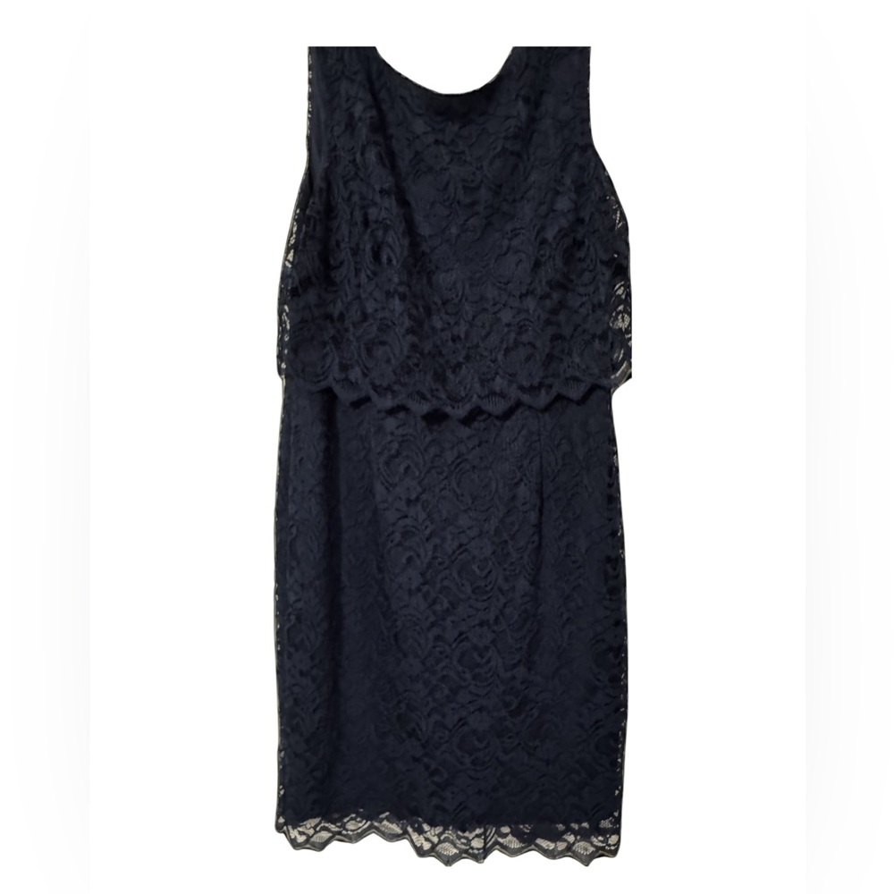 Ivanka Trump Blue Lace Tiered Peplum Dress Size 8